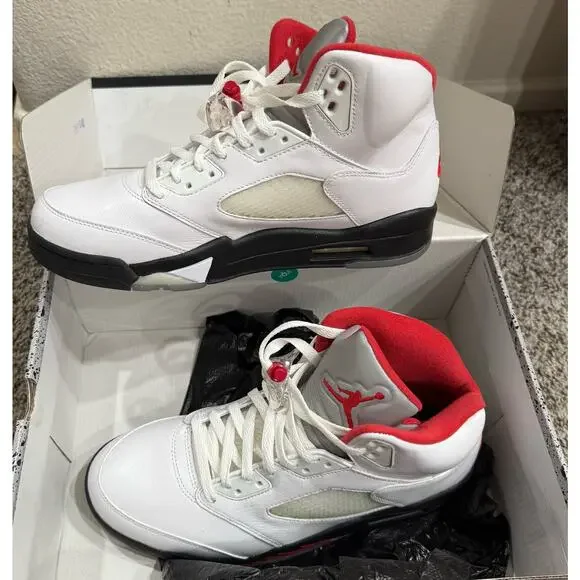 Air Jordan 5 Retro True White with Fire Red 2020 Size 10